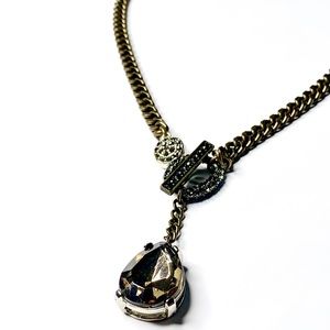 Bronze Stone Pendant on Bronze Chain Necklace